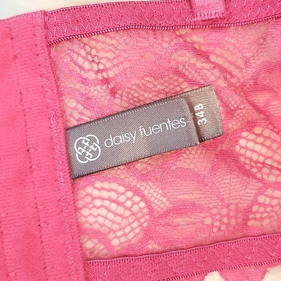 🆕️NWT Daisy Fuentes Dusty Blush Pink Lace Floral Pushup Long Line Bra Size 34B - Picture 14 of 16